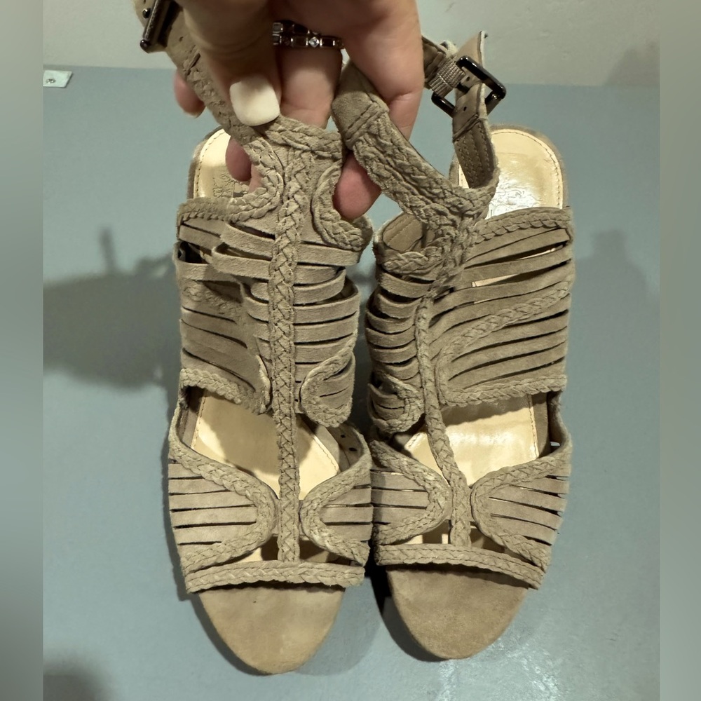 Cream strap wedges - Vince Camuto size 7.5